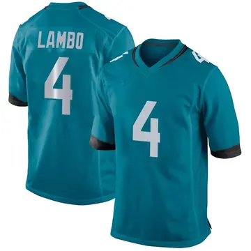 Nike Josh Lambo Men's Game Jacksonville Jaguars Teal Team Color Jersey