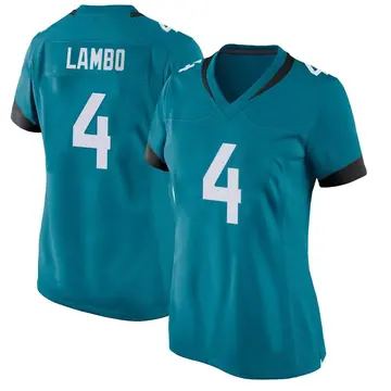 Nike Josh Lambo Women's Game Jacksonville Jaguars Teal Team Color Jersey