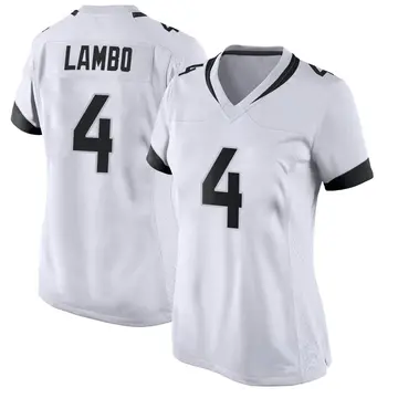 Nike Josh Lambo Women's Game Jacksonville Jaguars White Jersey