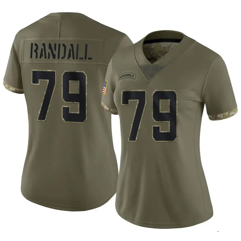 Nike Kenny Randall Women's Limited Jacksonville Jaguars Olive 2022 Salute To Service Jersey
