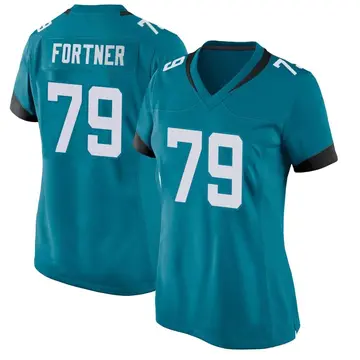 Nike Luke Fortner Women's Game Jacksonville Jaguars Teal Jersey
