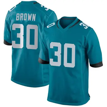 Nike Montaric Brown Men's Game Jacksonville Jaguars Teal Jersey