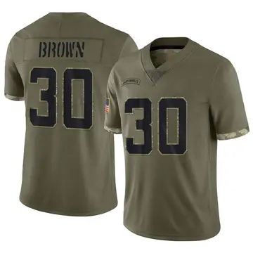 Nike Montaric Brown Men's Limited Jacksonville Jaguars Olive 2022 Salute To Service Jersey