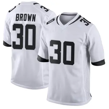 Nike Montaric Brown Youth Game Jacksonville Jaguars White Jersey