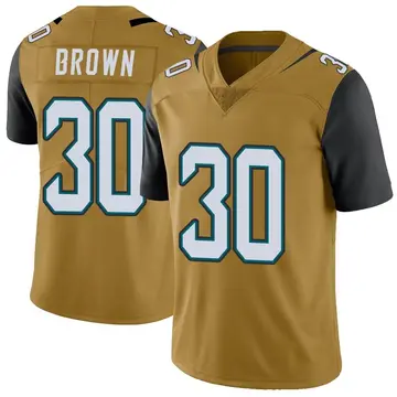 Nike Montaric Brown Youth Limited Jacksonville Jaguars Gold Color Rush Vapor Untouchable Jersey