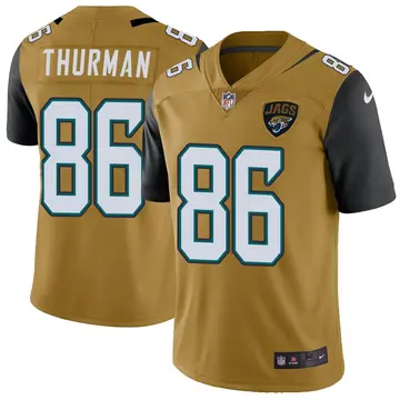 Nike Nick Thurman Men's Limited Jacksonville Jaguars Gold Color Rush Vapor Untouchable Jersey