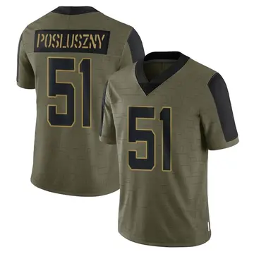 Nike Paul Posluszny Men's Limited Jacksonville Jaguars Olive 2021 Salute To Service Jersey