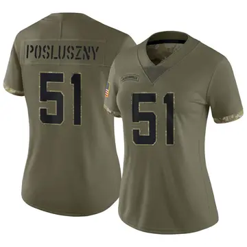 Nike Paul Posluszny Women's Limited Jacksonville Jaguars Olive 2022 Salute To Service Jersey
