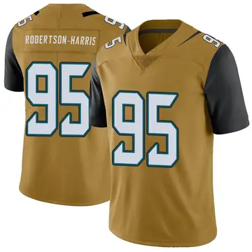 Nike Roy Robertson-Harris Men's Limited Jacksonville Jaguars Gold Color Rush Vapor Untouchable Jersey