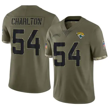Nike Taco Charlton Youth Limited Jacksonville Jaguars Olive 2022 Salute To Service Jersey