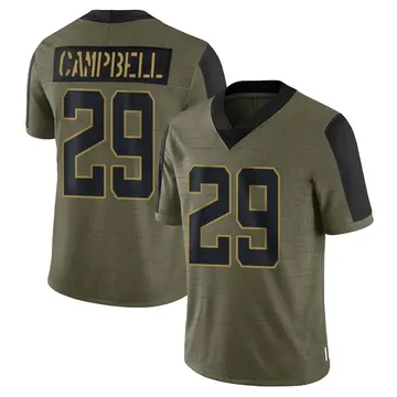 Nike Tevaughn Campbell Men's Limited Jacksonville Jaguars Olive 2021 Salute To Service Jersey