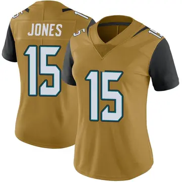 Nike Tim Jones Women's Limited Jacksonville Jaguars Gold Color Rush Vapor Untouchable Jersey