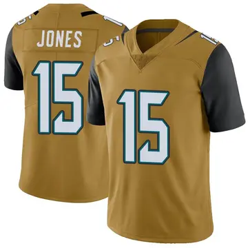 Nike Tim Jones Youth Limited Jacksonville Jaguars Gold Color Rush Vapor Untouchable Jersey