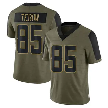 Nike Tim Tebow Youth Limited Jacksonville Jaguars Olive 2021 Salute To Service Jersey