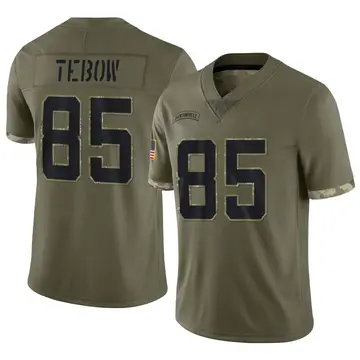 Nike Tim Tebow Youth Limited Jacksonville Jaguars Olive 2022 Salute To Service Jersey