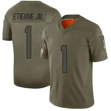 Nike Travis Etienne Jr. Men's Limited Jacksonville Jaguars Camo 2019 Salute to Service Jersey