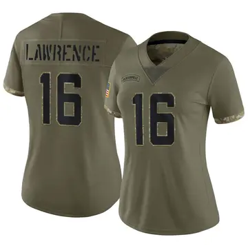 Nike Trevor Lawrence Women's Limited Jacksonville Jaguars Olive 2022 Salute To Service Jersey