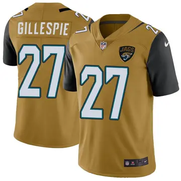 Nike Tyree Gillespie Men's Limited Jacksonville Jaguars Gold Color Rush Vapor Untouchable Jersey
