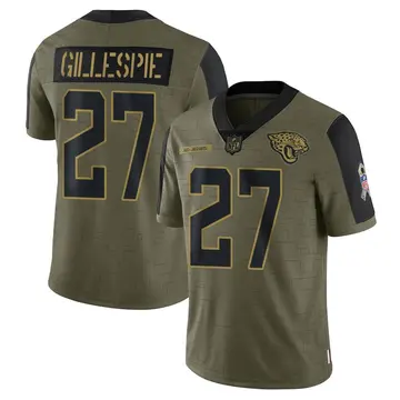 Nike Tyree Gillespie Youth Limited Jacksonville Jaguars Olive 2021 Salute To Service Jersey