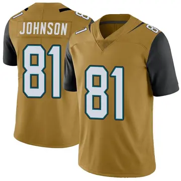Nike Willie Johnson Men's Limited Jacksonville Jaguars Gold Color Rush Vapor Untouchable Jersey